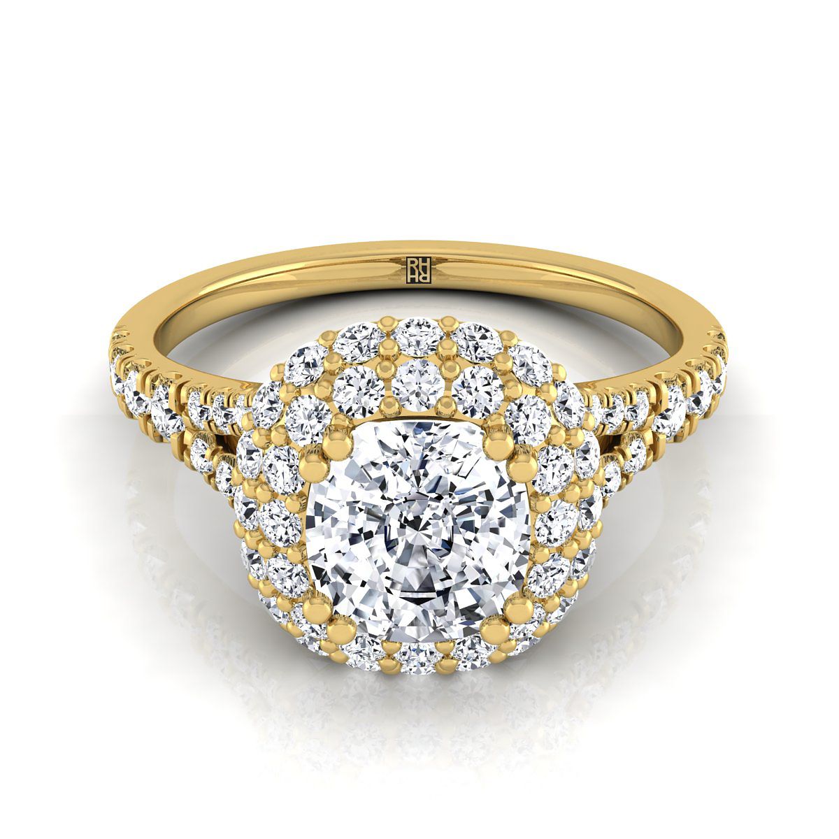 The Betty cushion engagement ring setting in 18K Yellow Gold | RockHer