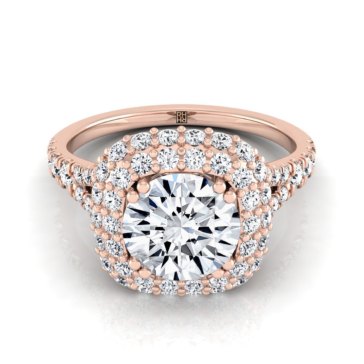 The Betty round engagement ring setting in 14K Rose Gold | RockHer