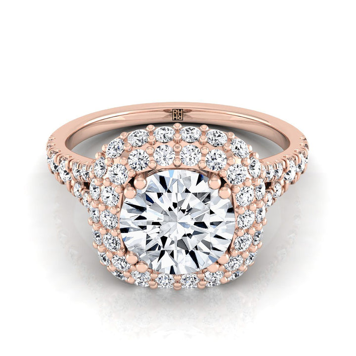 The Betty Select Halo Engagement Ring with Lab Diamond in 14K Rose Gold - view 1
