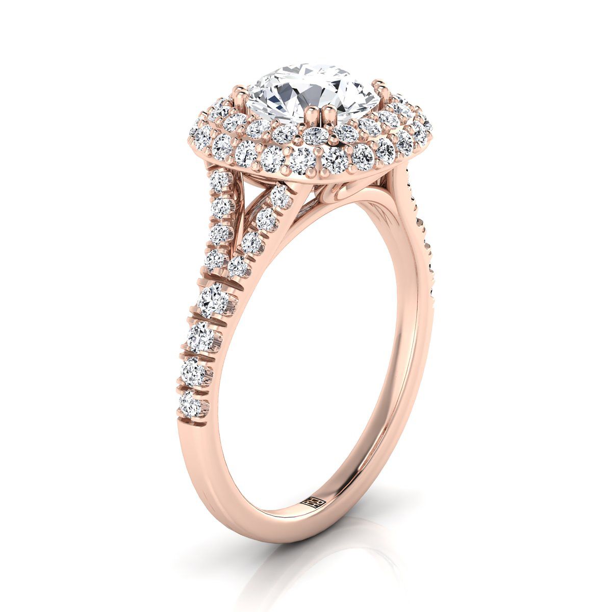 The Betty Select Halo Engagement Ring with Lab Diamond in 14K Rose Gold - view 2