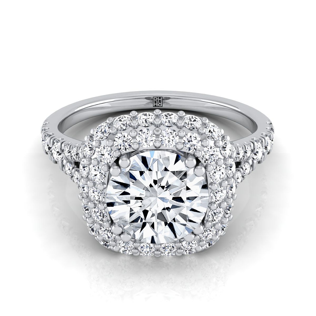 The Betty round engagement ring setting in Platinum | RockHer