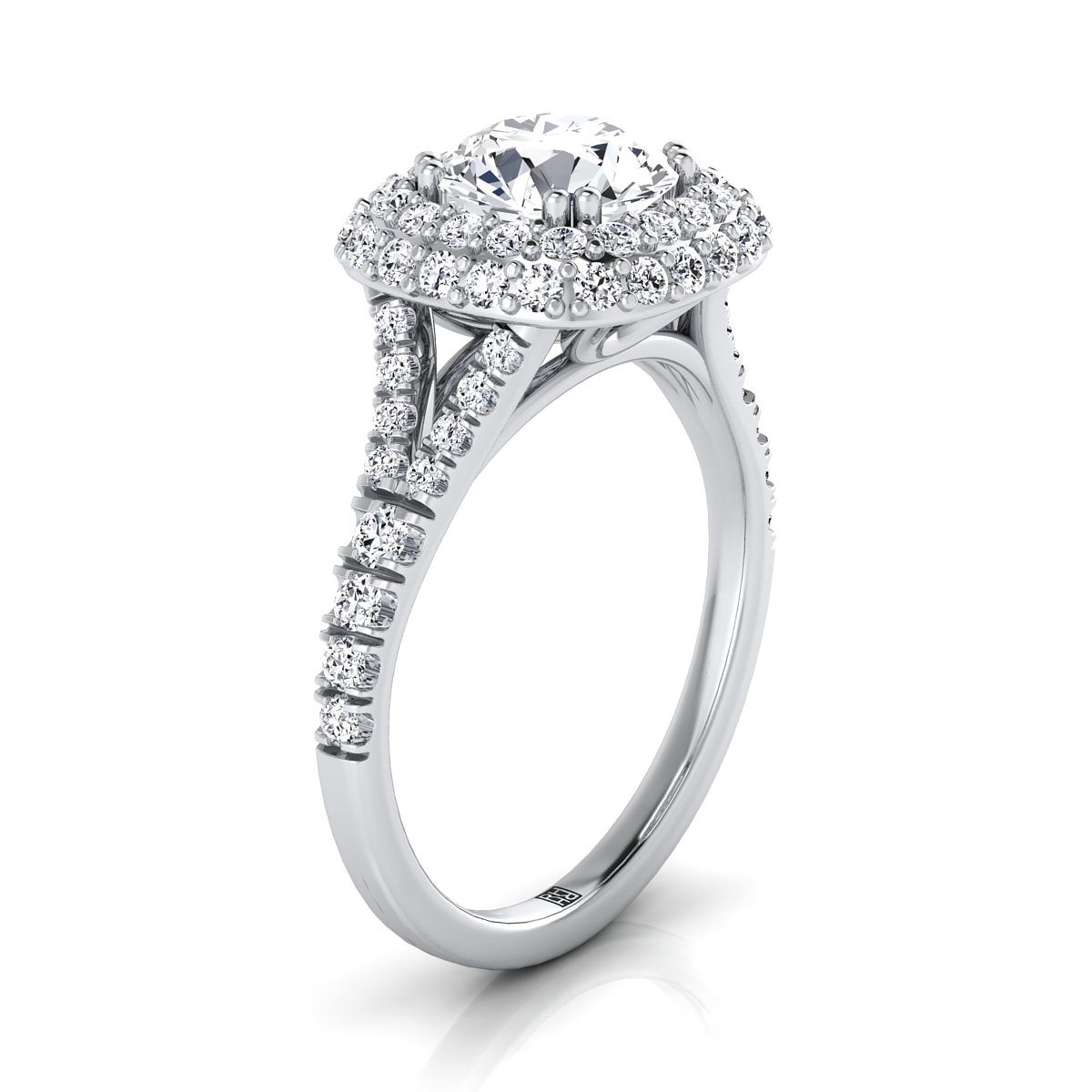 Select Double Halo styling on The Betty round engagement ring setting | RockHer