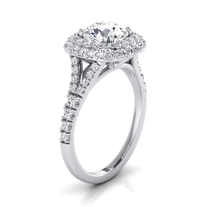 The Betty Select Halo Engagement Ring with Lab Diamond in Platinum - view 2