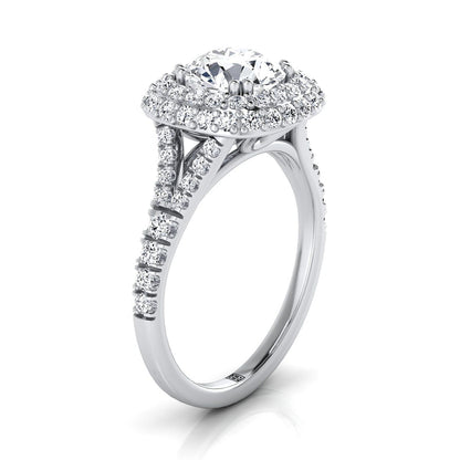 The Betty Select Halo Engagement Ring with Lab Diamond in 18K White Gold - view 2