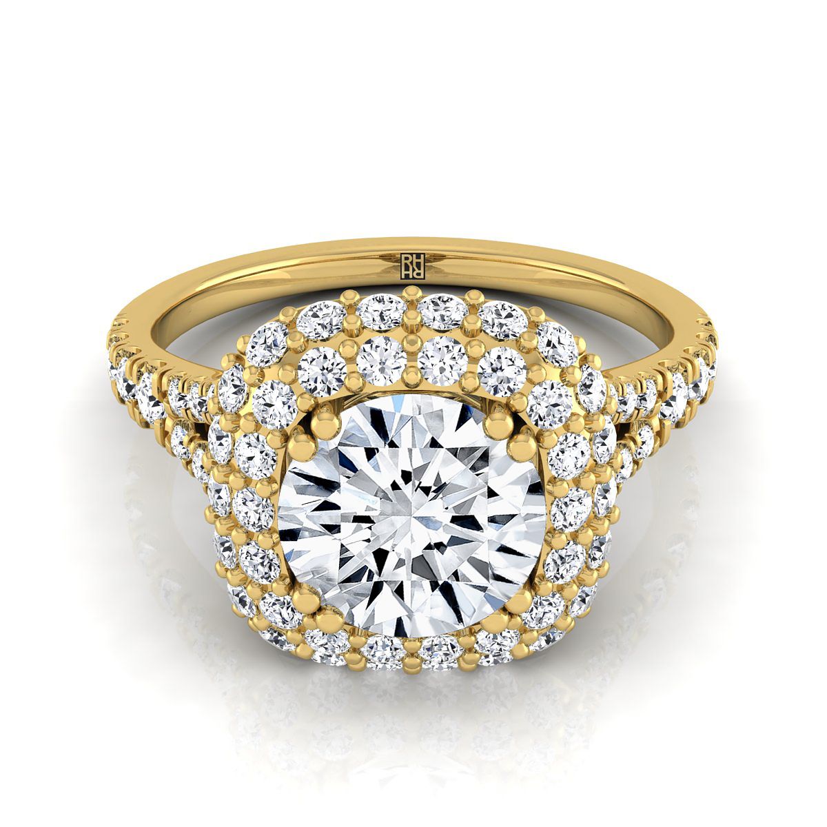 The Betty round engagement ring setting in 18K Yellow Gold | RockHer