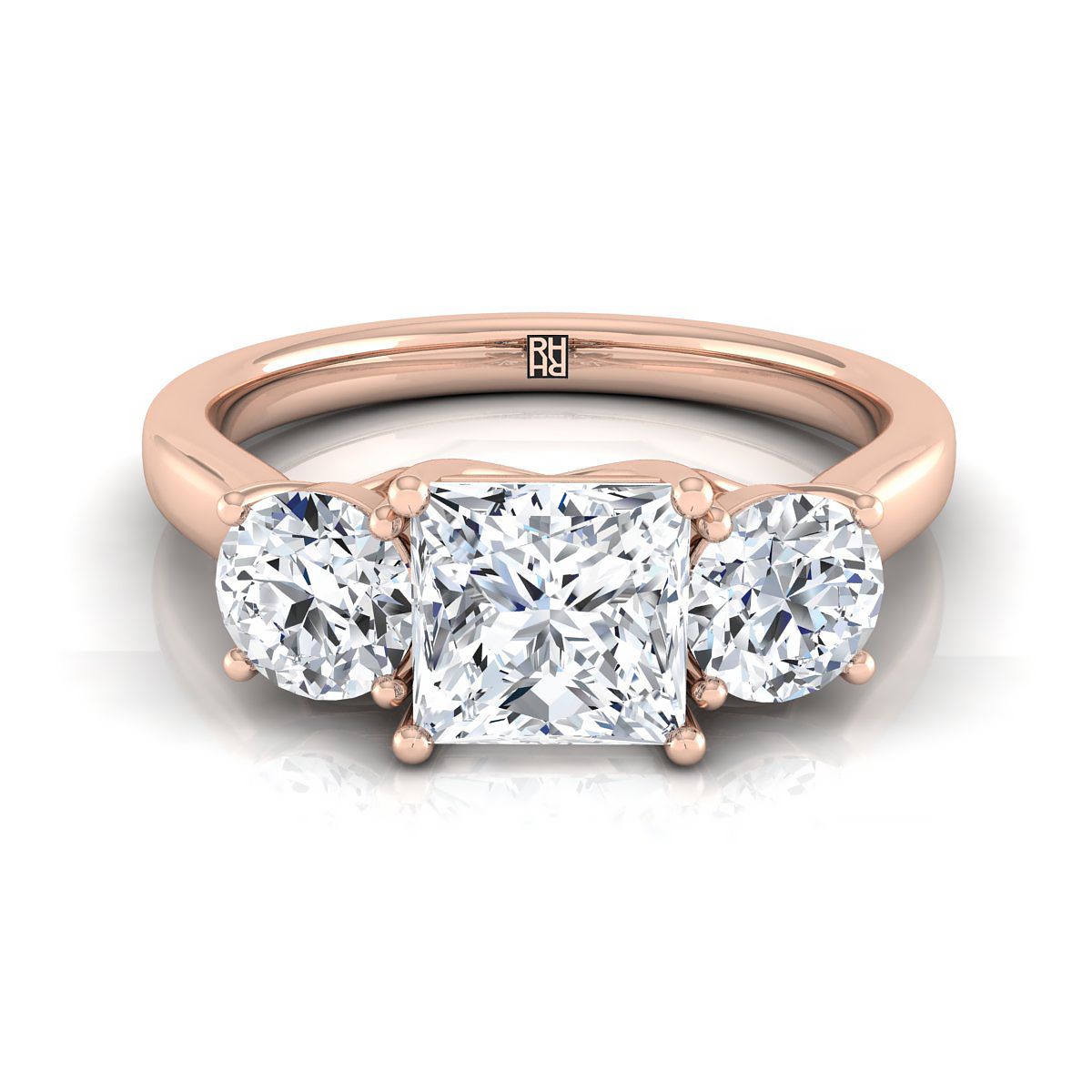 The Natalie princess engagement ring setting in 14K Rose Gold | RockHer