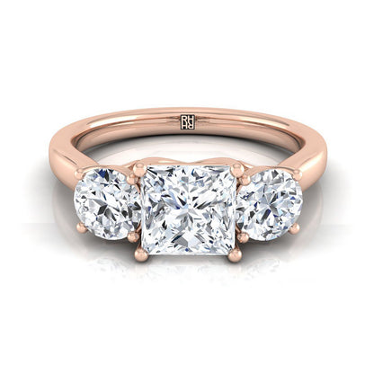 The Natalie Select Three Stone Engagement Ring with Lab Diamond in 14K Rose Gold - view 1