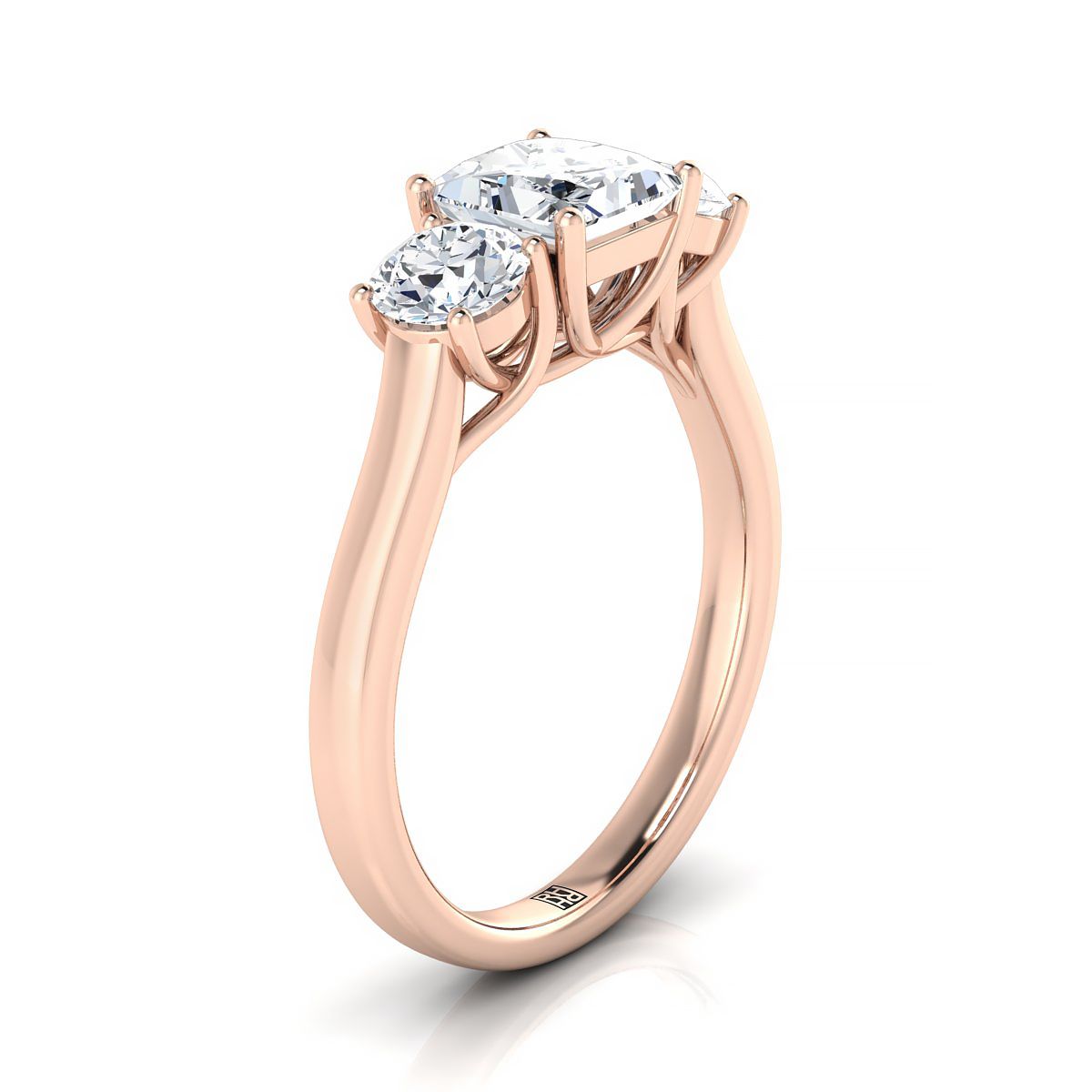Select Three Stone styling on The Natalie princess engagement ring setting | RockHer