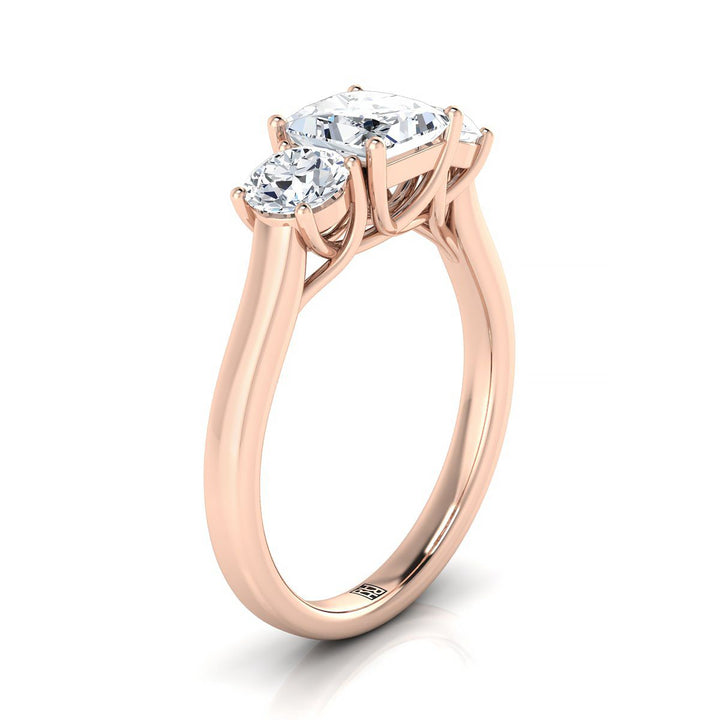 The Natalie Select Three Stone Engagement Ring with Lab Diamond in 14K Rose Gold - view 2