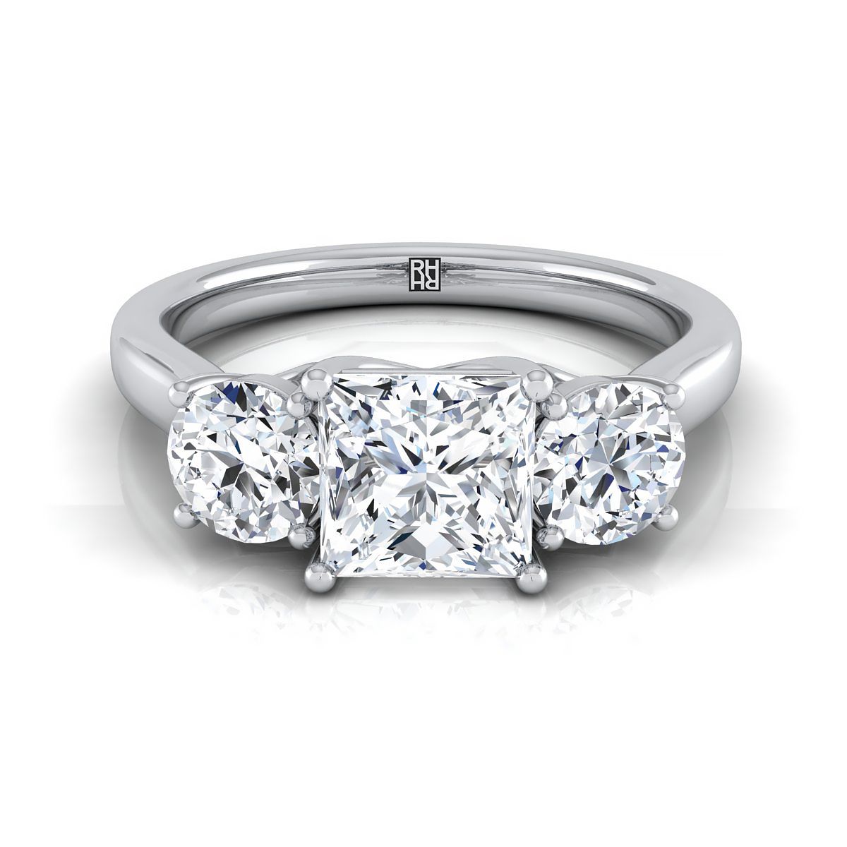The Natalie princess engagement ring setting in 18K White Gold | RockHer