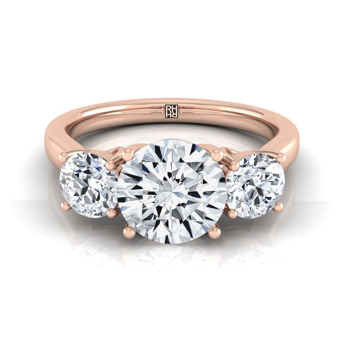 The Natalie round engagement ring setting in 14K Rose Gold | RockHer