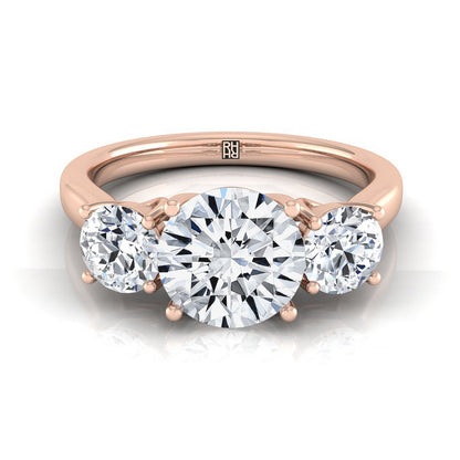 The Natalie Select Three Stone Engagement Ring with Lab Diamond in 14K Rose Gold - view 1
