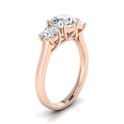 The Natalie Select Three Stone Engagement Ring with Lab Diamond in 14K Rose Gold - view 2