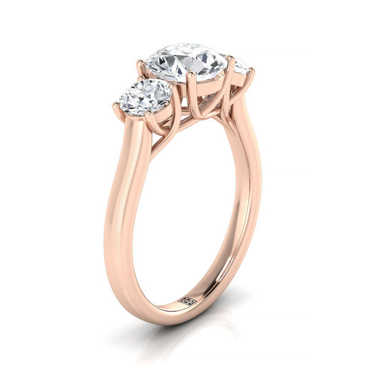 The Natalie Select Three Stone Engagement Ring with Lab Diamond in 14K Rose Gold - view 2