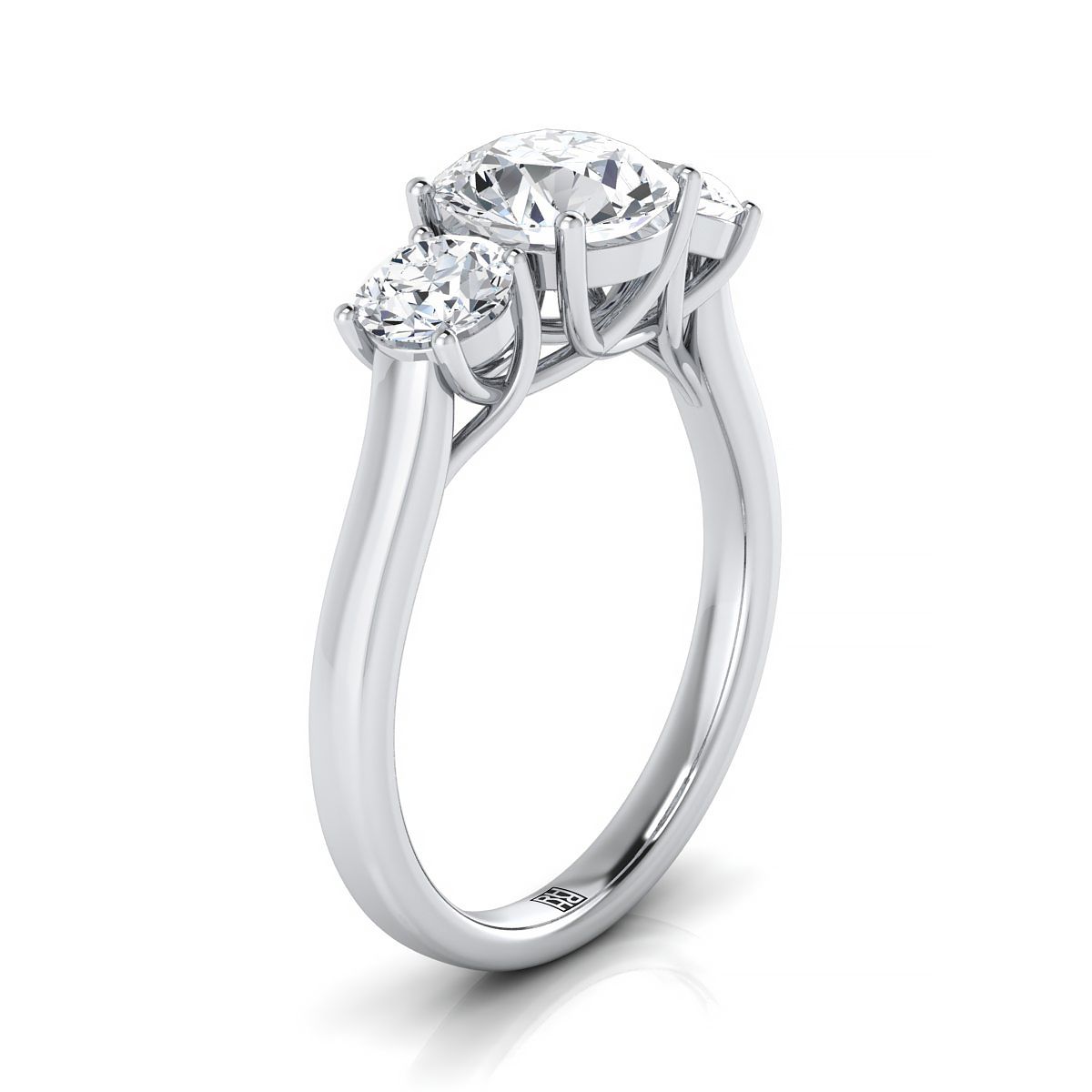 RockHer atelier photo of The Natalie round engagement ring setting in 18K White Gold