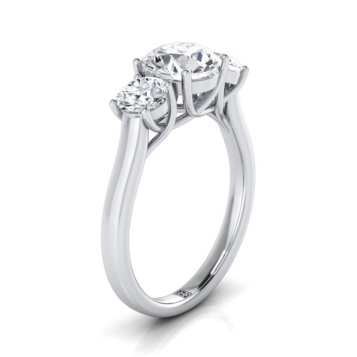 Natalie Select Classic Three Stone Round Lab Diamond Engagement Ring in 14K White Gold | RockHer