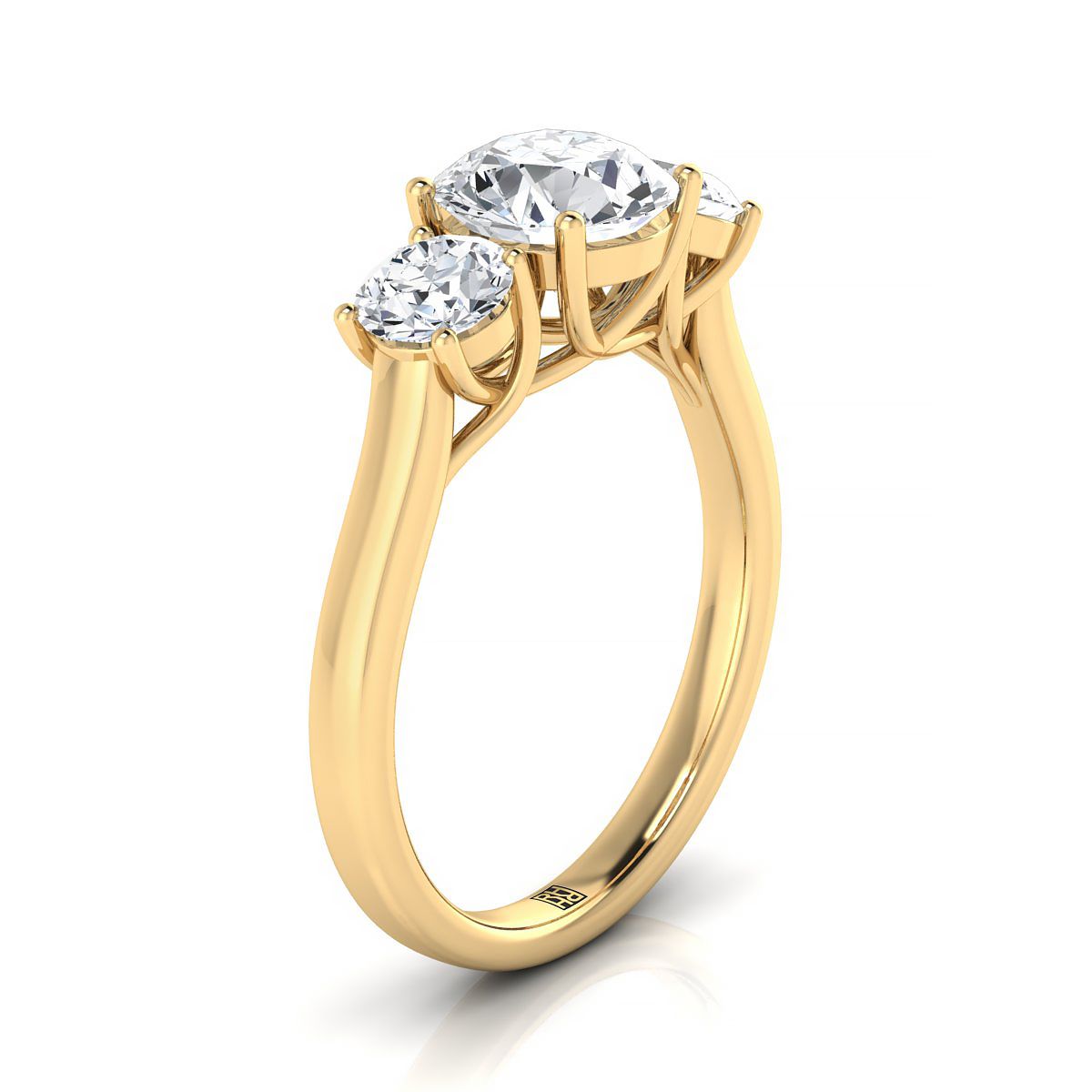 Made to order: The Natalie round engagement ring setting in 18K Yellow Gold | RockHer