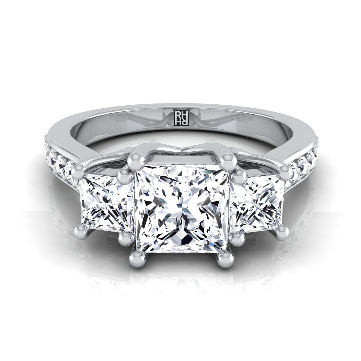 The Avery princess engagement ring setting in 18K White Gold | RockHer