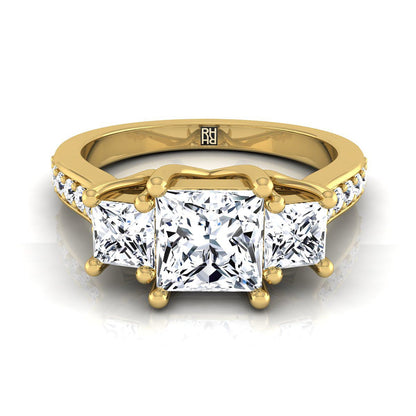 The Avery princess engagement ring setting in 18K Yellow Gold | RockHer