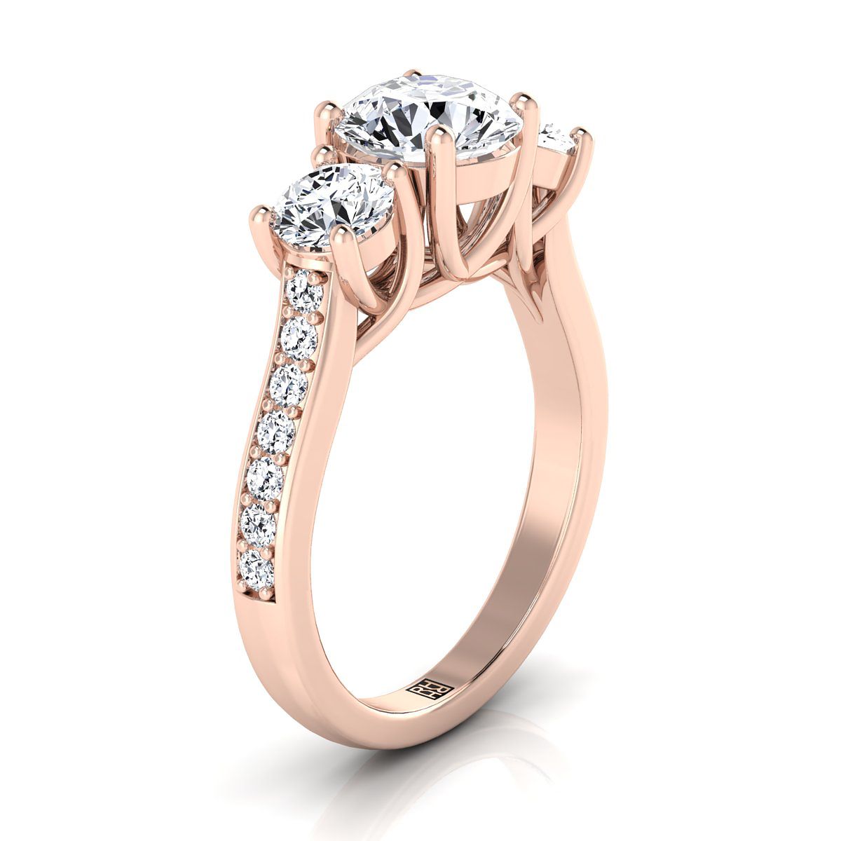 RockHer atelier photo of The Avery round engagement ring setting in 14K Rose Gold