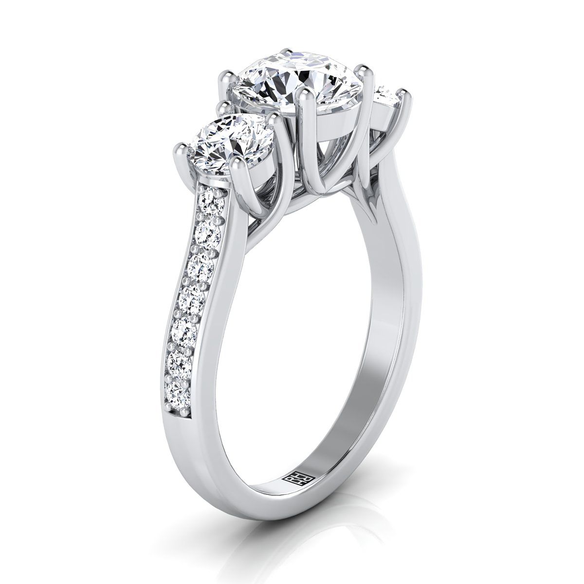 Made to order: The Avery round engagement ring setting in 18K White Gold | RockHer