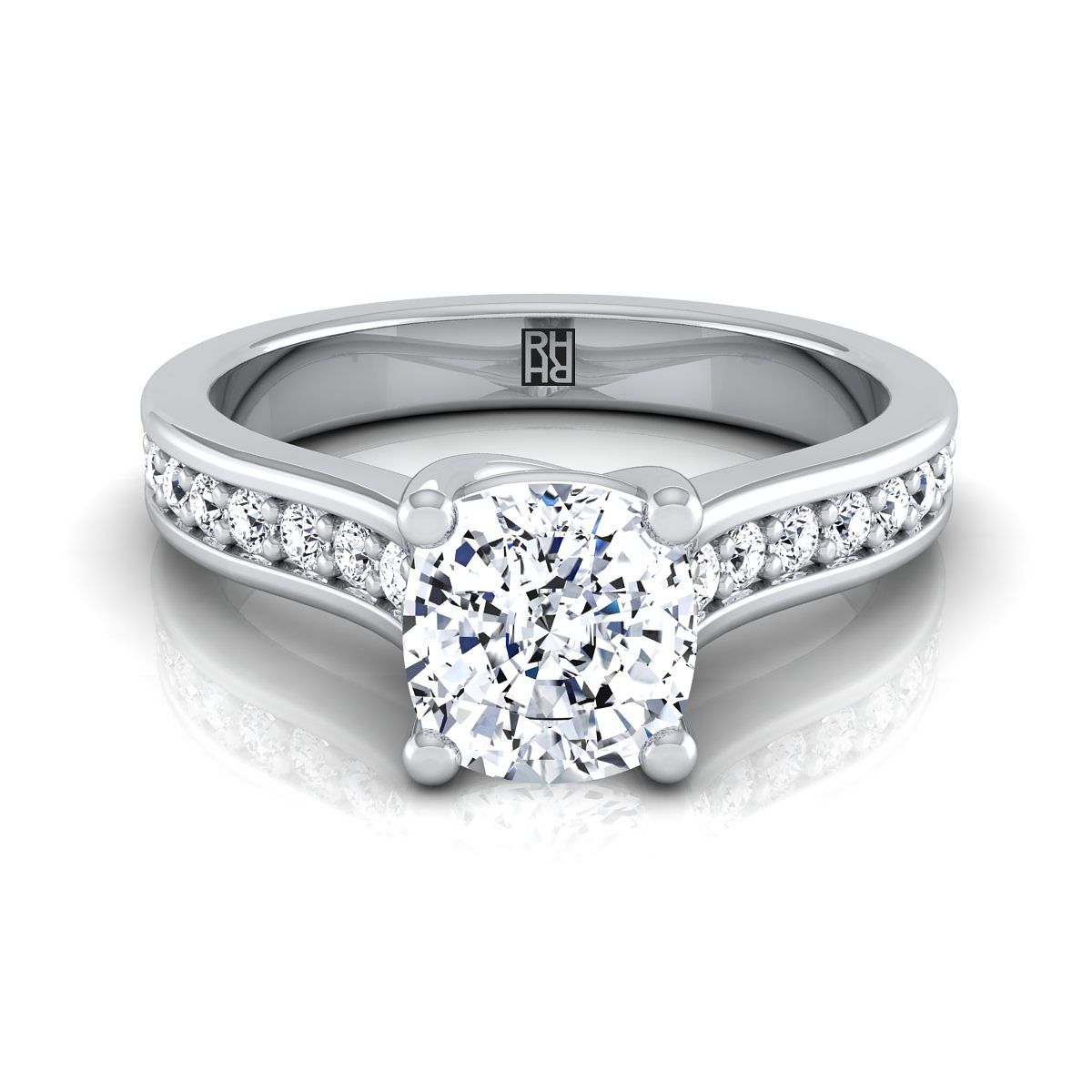 The Celesta Select Channel Set Engagement Ring with Lab Diamond in 18K White Gold - view 1
