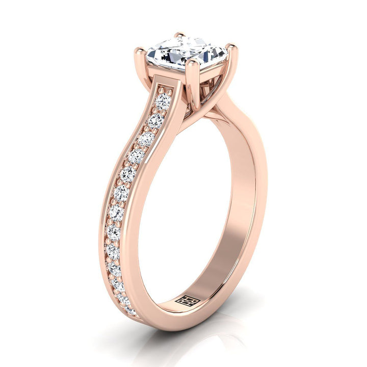 The Celesta Select Channel Set Engagement Ring with Lab Diamond in 14K Rose Gold - view 2