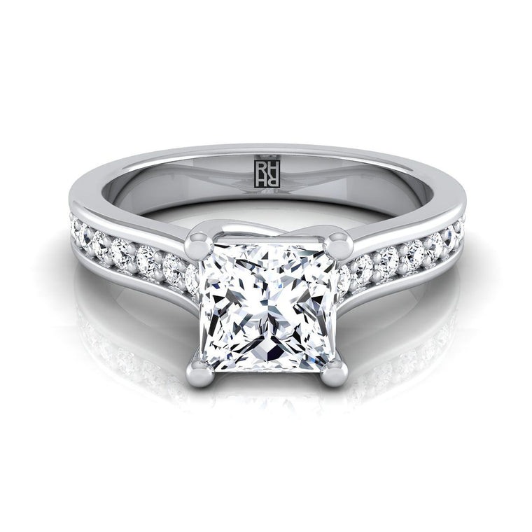 The Celesta Select Channel Set Princess Cut Lab Diamond Engagement Ring in Platinum