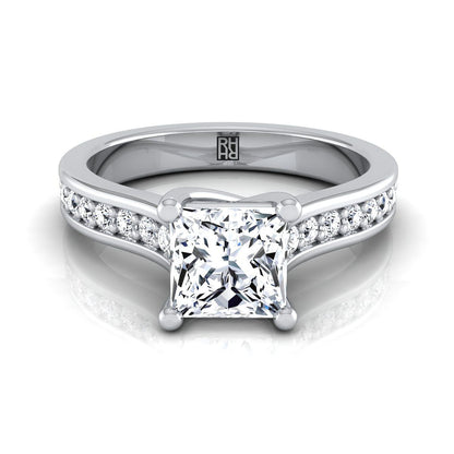 Channel Set Pavé Princess, in 18K White Gold, pave setting | RockHer