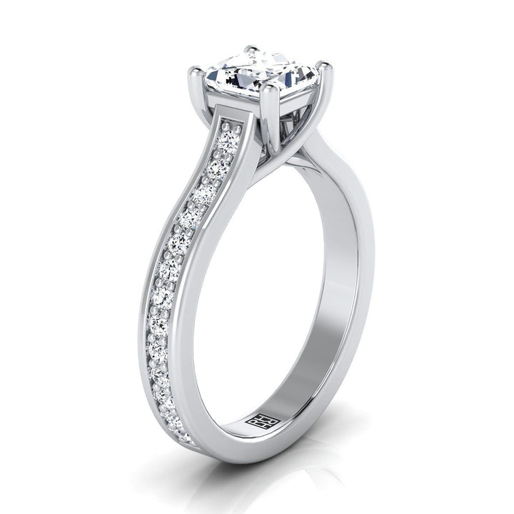 The Celesta Select Channel Set Engagement Ring with Lab Diamond in Platinum - view 2