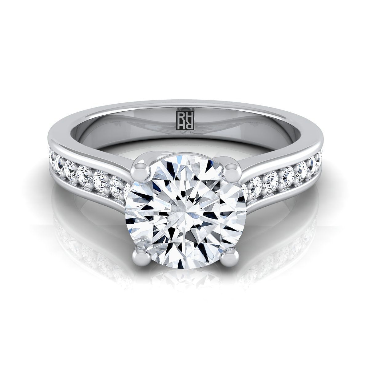 The Celesta Select Channel Set Engagement Ring with Lab Diamond in 18K White Gold - view 1