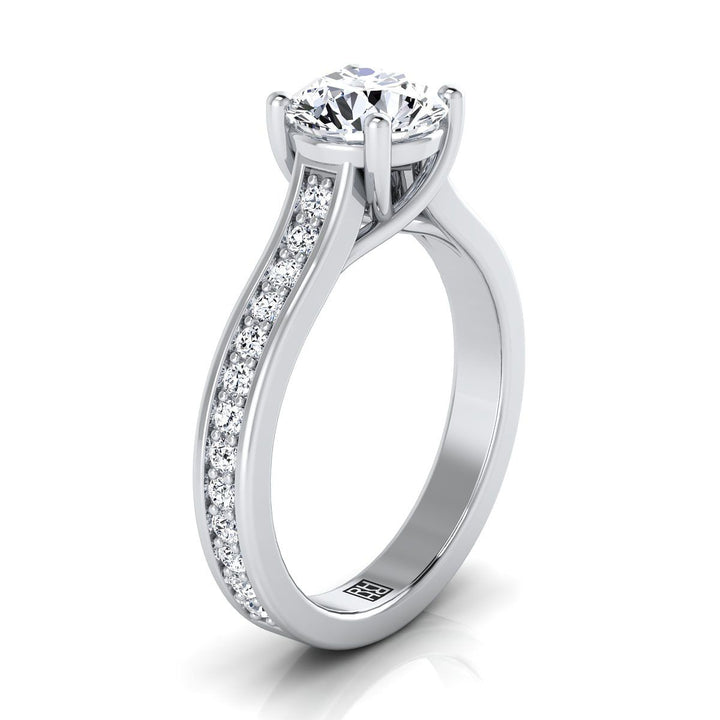 The Celesta Select Channel Set Engagement Ring with Lab Diamond in 18K White Gold - view 2