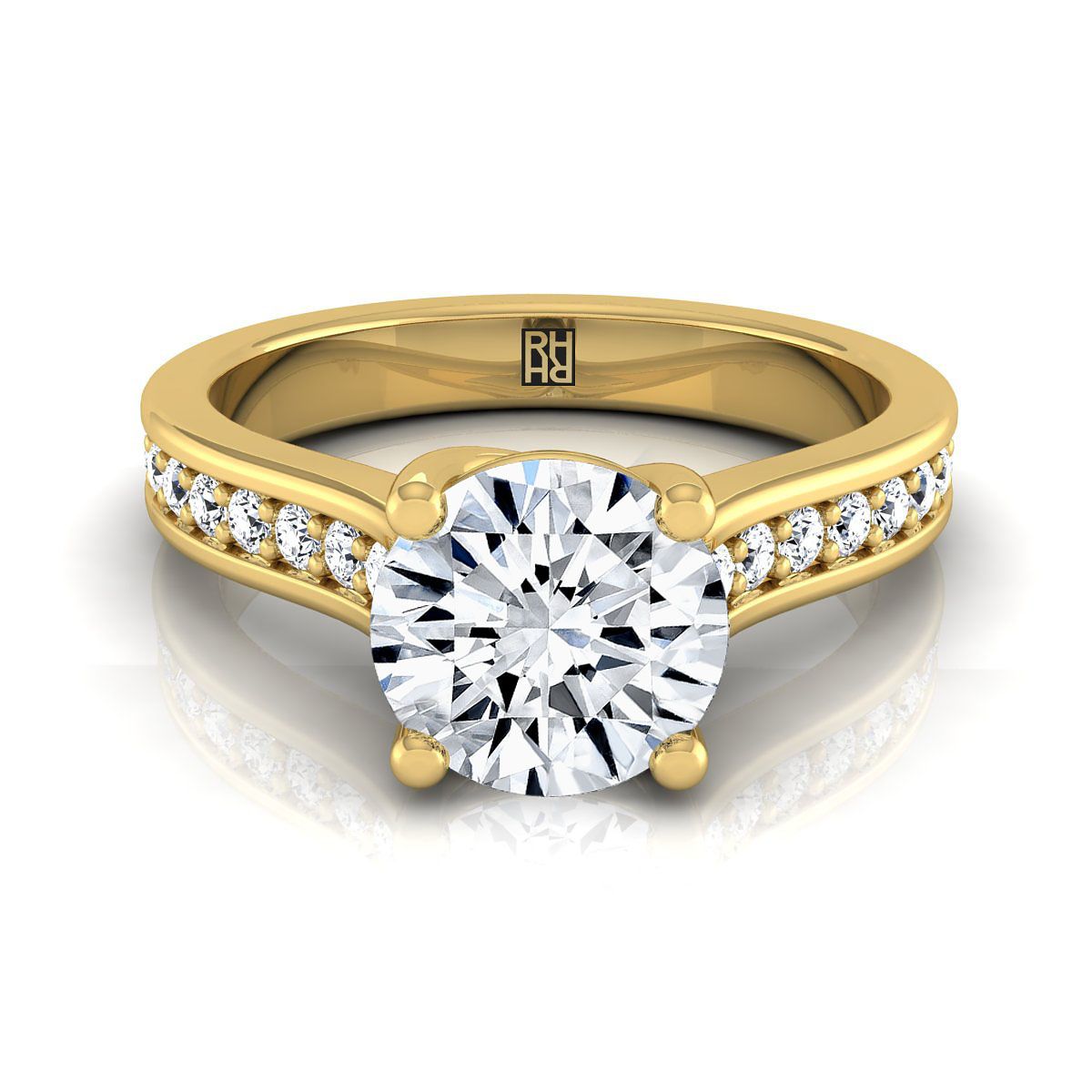 The Celesta Select Channel Set Engagement Ring with Lab Diamond in 18K Yellow Gold - view 1