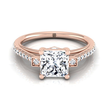 The Demi Select Pavé Engagement Ring with Lab Diamond in 14K Rose Gold - view 1