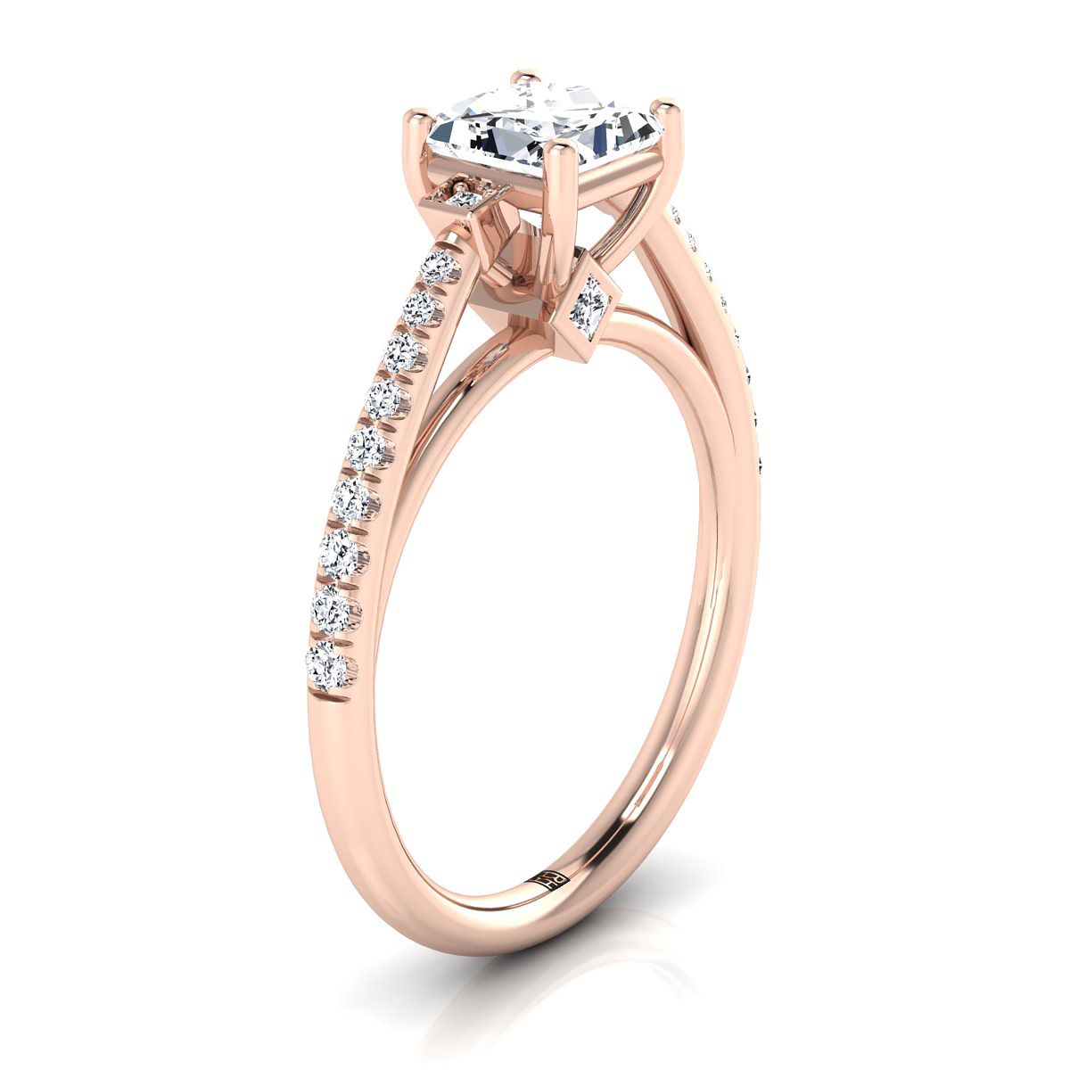 Select Pavé styling on The Demi princess engagement ring setting | RockHer