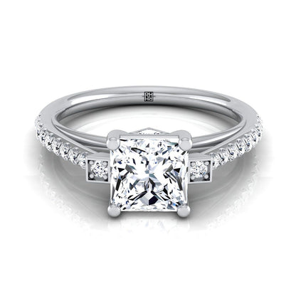 The Demi Select Pavé Engagement Ring with Lab Diamond in 18K White Gold - view 1