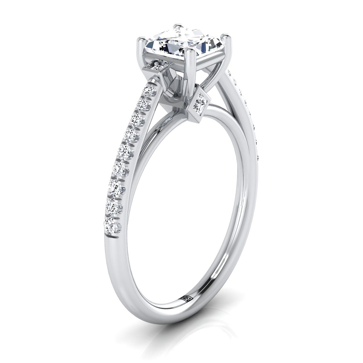 Select Pavé styling on The Demi princess engagement ring setting | RockHer