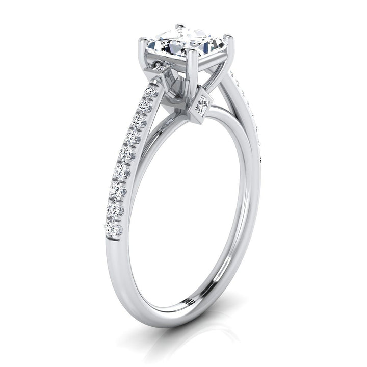 The Demi Select Pavé Engagement Ring with Lab Diamond in Platinum - view 2