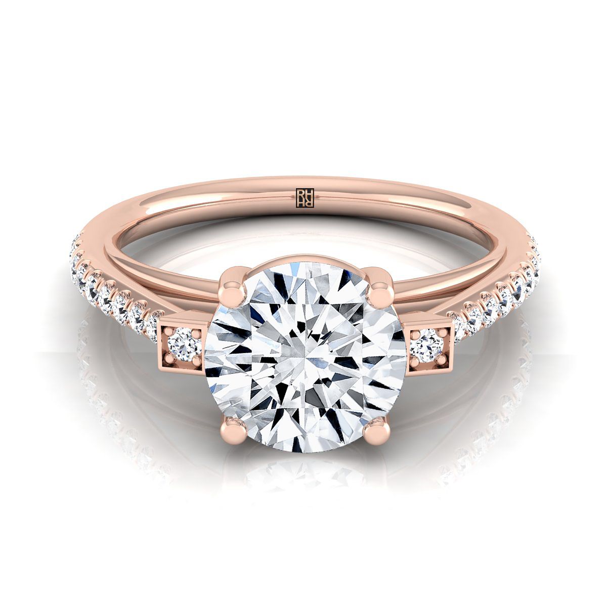 The Demi round engagement ring setting in 14K Rose Gold | RockHer