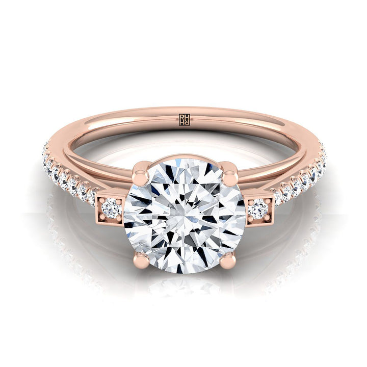 The Demi Select Pavé Engagement Ring with Lab Diamond in 14K Rose Gold - view 1