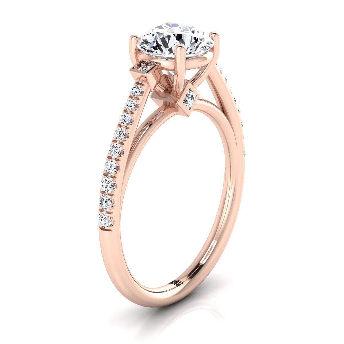Select Pavé styling on The Demi round engagement ring setting | RockHer