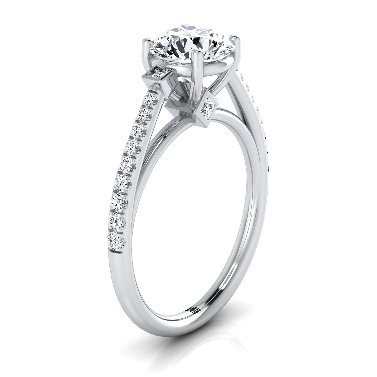 Select Pavé styling on The Demi round engagement ring setting | RockHer