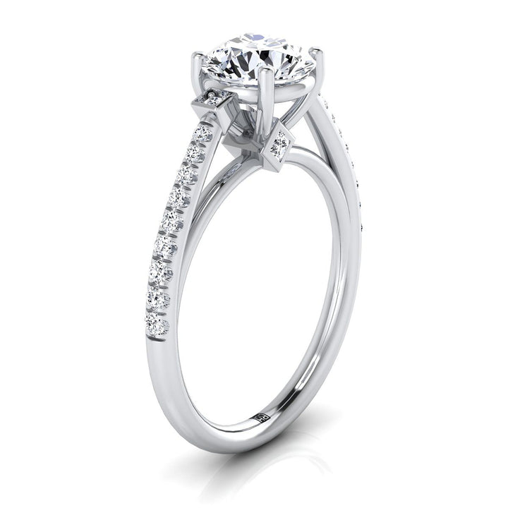 The Demi Select Pavé Engagement Ring with Lab Diamond in 18K White Gold - view 2