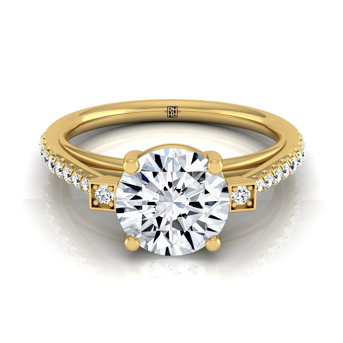 The Demi round engagement ring setting in 18K Yellow Gold | RockHer