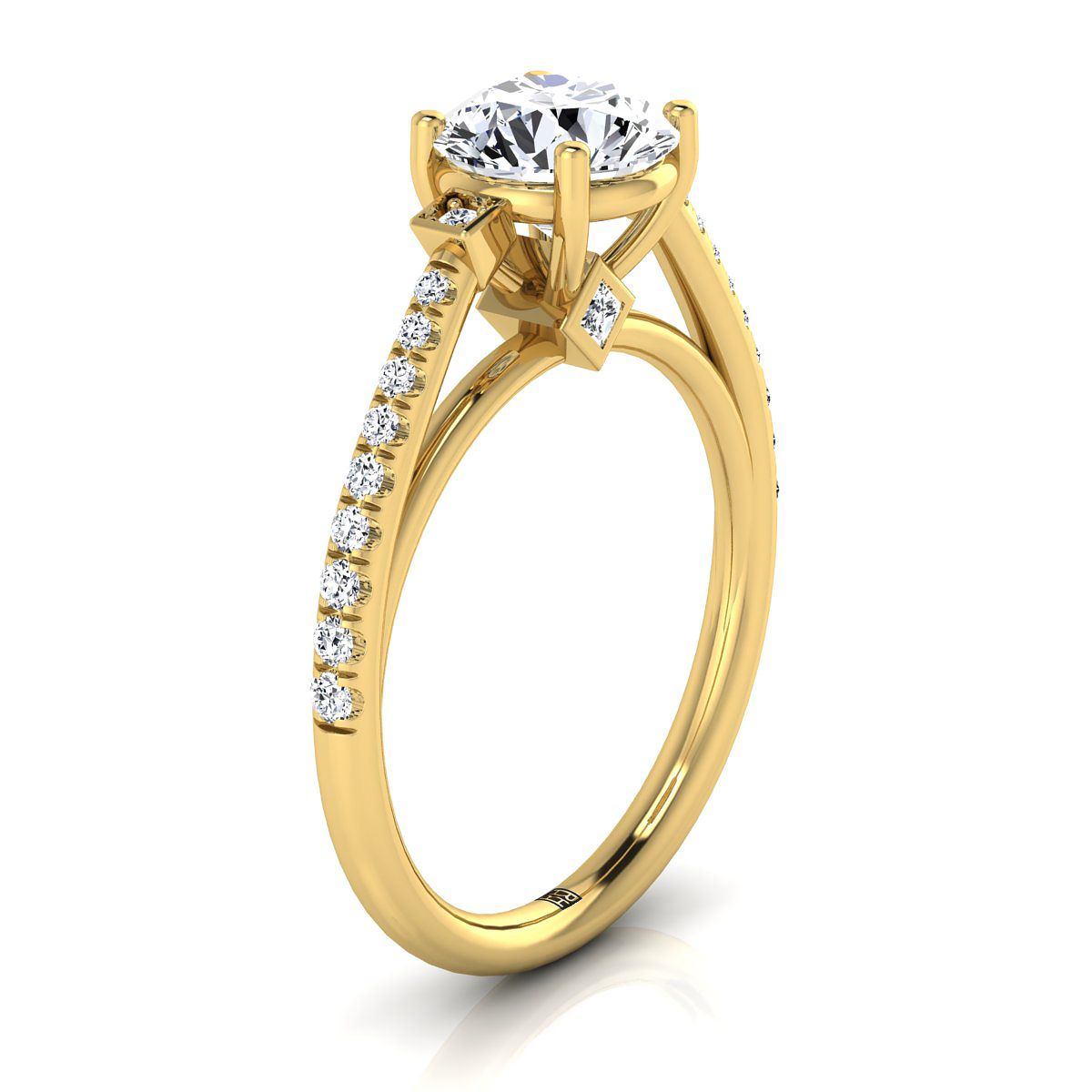 Select Pavé styling on The Demi round engagement ring setting | RockHer