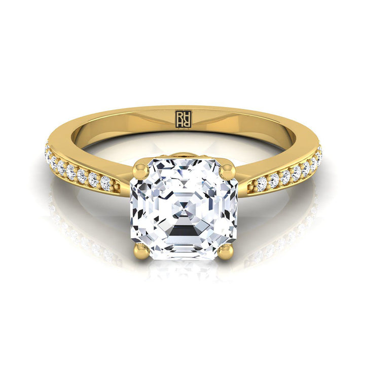 The Carrie Select Pavé Engagement Ring with Lab Diamond in 18K Yellow Gold - view 1