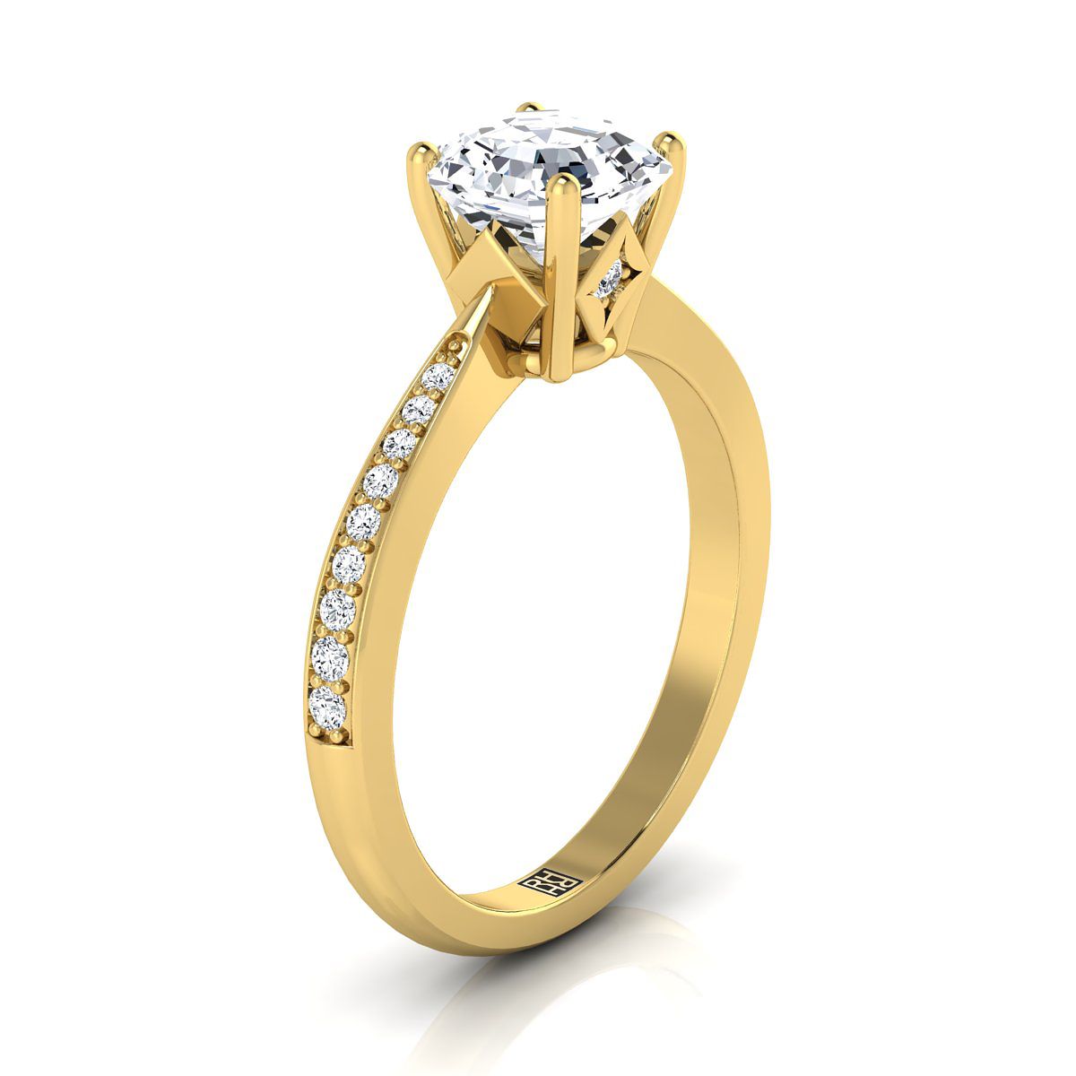 Select Pavé Cut styling on The Carrie asscher engagement ring setting | RockHer