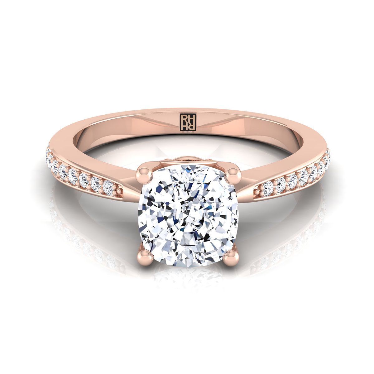 The Carrie cushion engagement ring setting in 14K Rose Gold | RockHer