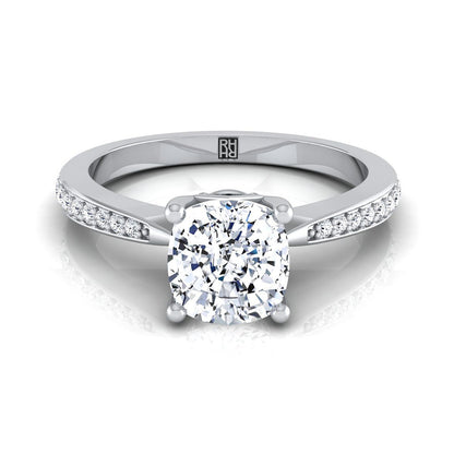 The Carrie Select Pavé Engagement Ring with Lab Diamond in 18K White Gold - view 1