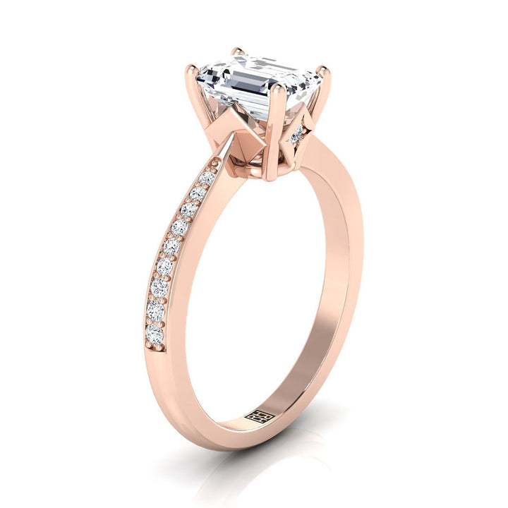 The Carrie Select Pavé Engagement Ring with Lab Diamond in 14K Rose Gold - view 2